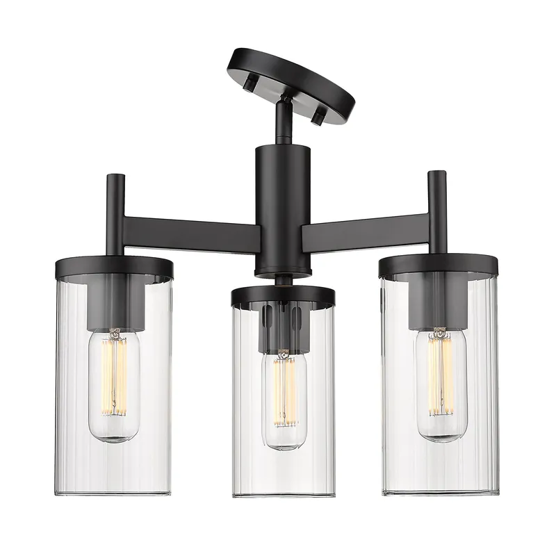 Golden Lighting Winslett 3-light Semi-Flush Mount in Matte Black — Golden Lighting LED Ceiling Lights  