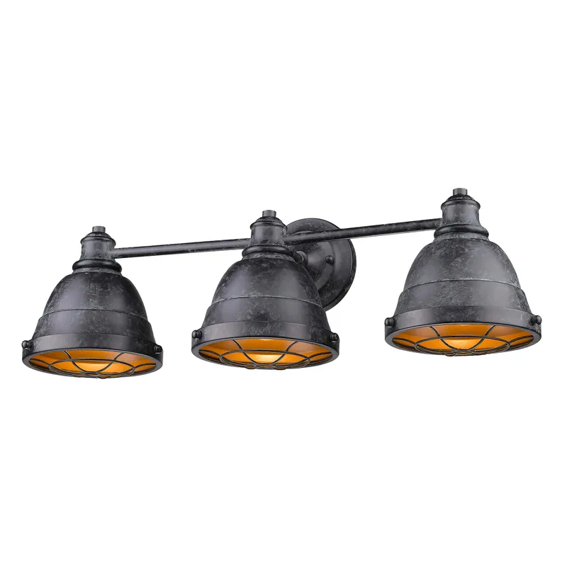 Golden Lighting Bartlett 3-light Vanity in Black Patina — Golden Lighting LED Wall Lights  