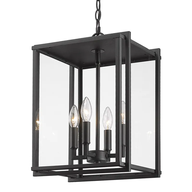 Golden Lighting Tribeca 4-light Outdoor Pendant in Natural Black — Golden Lighting LED Pendant Lights  