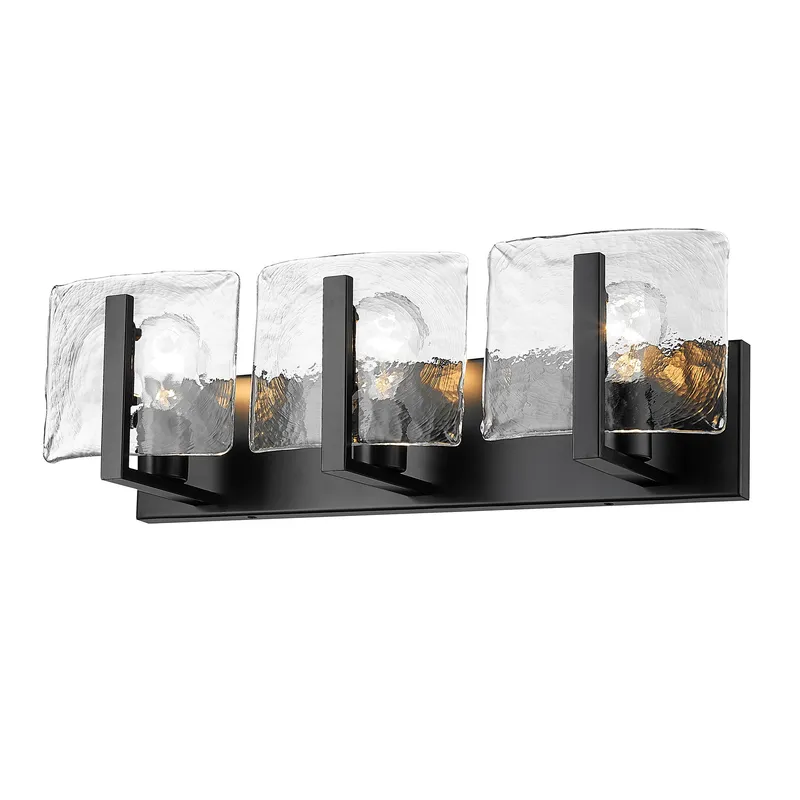 Aenon 3-light Vanity in Matte Black — Golden Lighting LED Wall Lights  