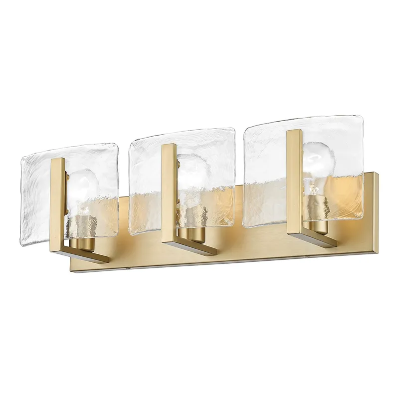 Aenon 3-light Vanity in Brushed Champagne Brass — Golden Lighting LED Wall Lights  