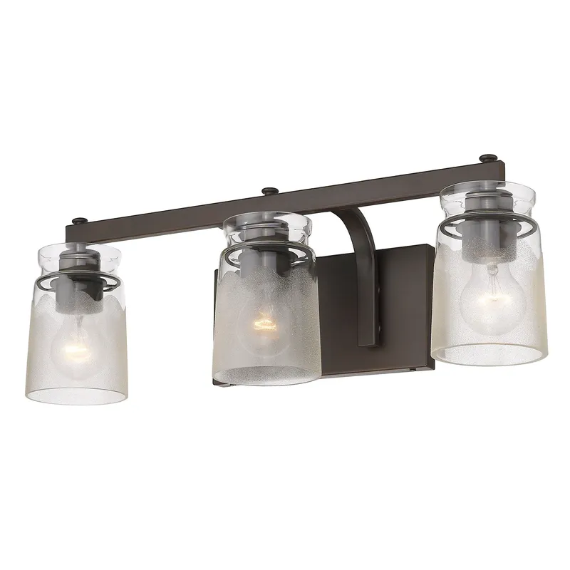 Golden Lighting Travers 3-light Vanity in Rubbed Bronze — Golden Lighting LED Wall Lights  
