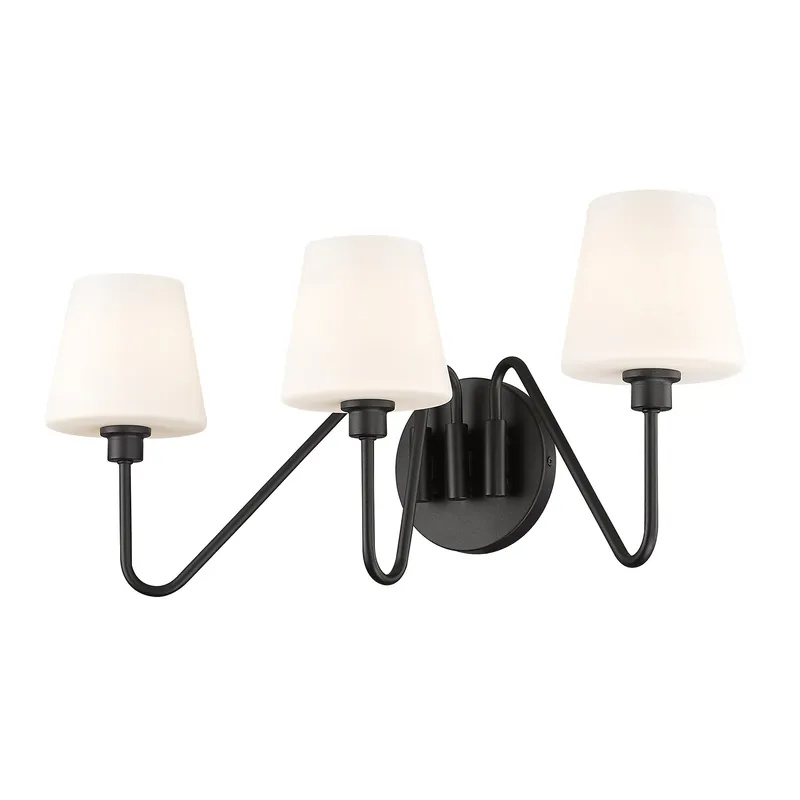 Yep by Golden Lighting Kennedy 3-light Vanity in Natural Black — Golden Lighting LED Wall Lights 60.0W 
