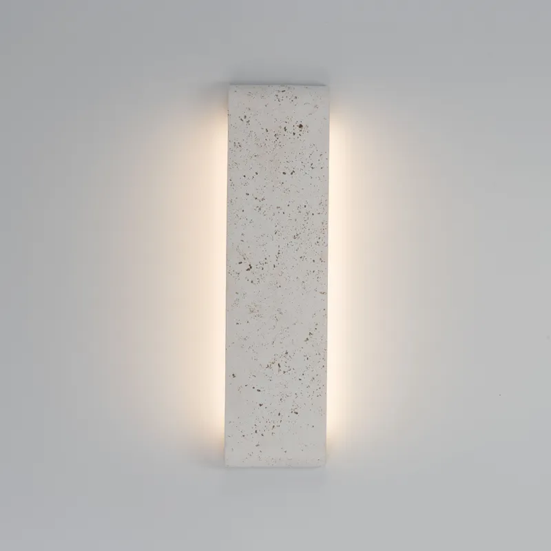 Golden Lighting Stela Integrated LED 24in Outdoor Wall in White Travertine — Golden Lighting LED Ceiling Lights  3000K
