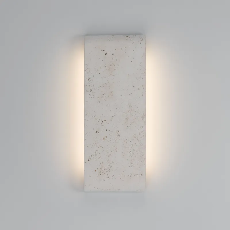 Golden Lighting Stela Integrated LED 16in Outdoor Wall in White Travertine — Golden Lighting LED Ceiling Lights  3000K