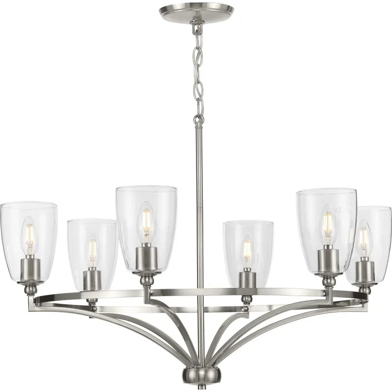 Parkhurst Collection Six-Light Clear Glass Chandelier Light — Progress Lighting LED Landscape Lights  