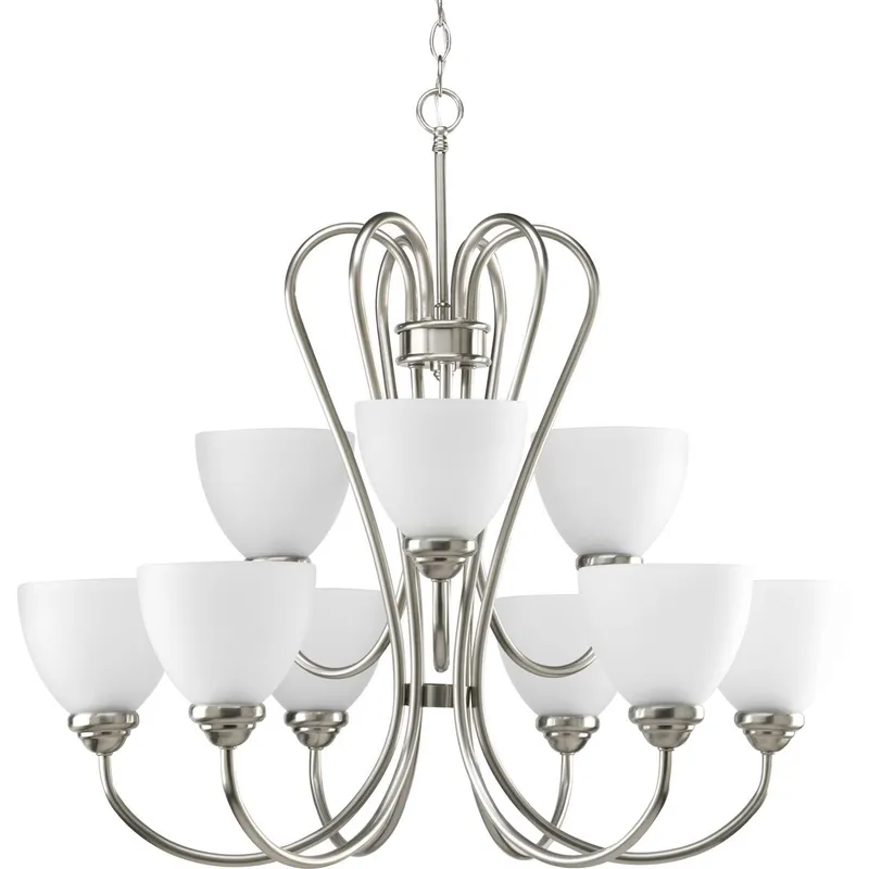 Heart Collection Nine-Light Etched Glass Chandelier Light — Progress Lighting LED Landscape Lights  