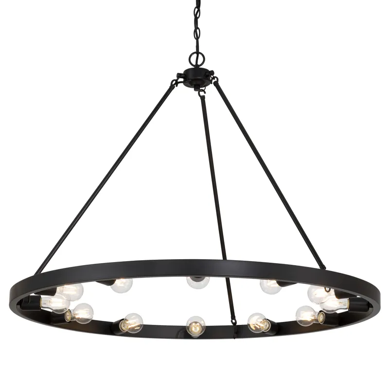 Golden Lighting Castile 12-light Semi-Flush Mount in Matte Black — Golden Lighting LED Pendant Lights  