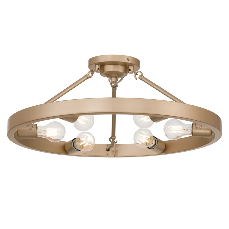 Golden Lighting Castile 6-light Semi-Flush Mount in French Gold — Golden Lighting LED Ceiling Lights 60.0W 