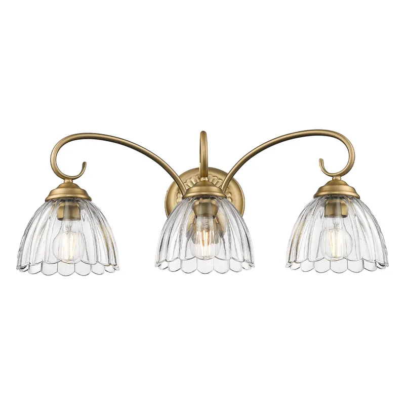 Golden Lighting Audra 3-light Vanity in Brushed Champagne Brass — Golden Lighting LED Wall Lights  