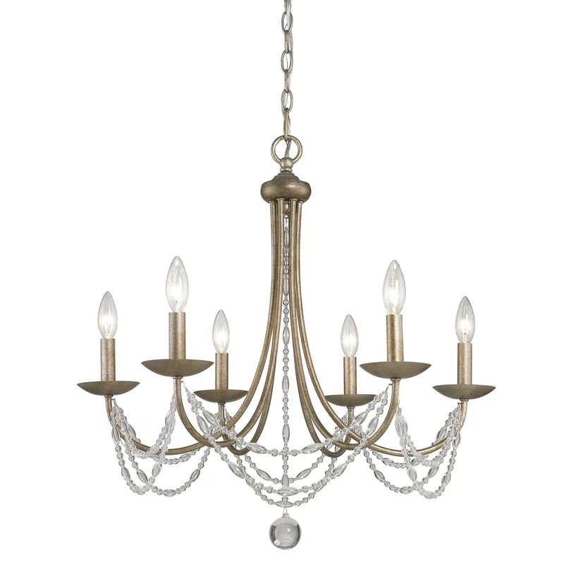 Golden Lighting Mirabella 6-light Chandelier in Golden Aura — Golden Lighting LED Pendant Lights  