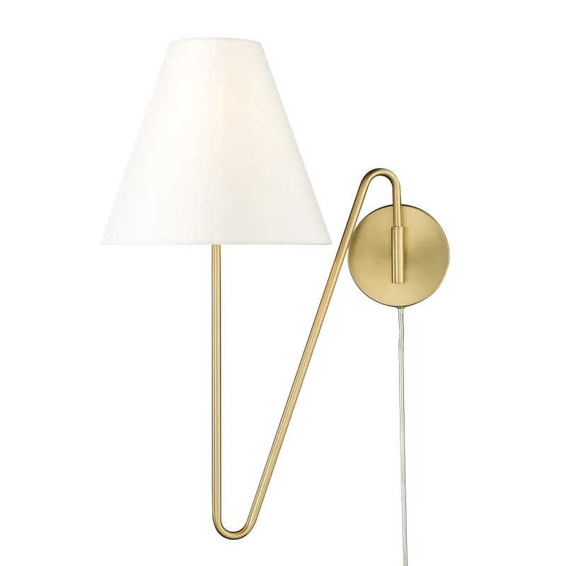 Yep by Golden Lighting Kennedy 1-light Swing Arm Wall Lamp in Brushed Champagne Brass — Golden Lighting LED Wall Lights 100.0W 