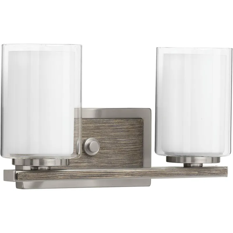 Mast Collection Two-Light Clear Glass Bath Vanity Light — Progress Lighting LED Wall Lights  