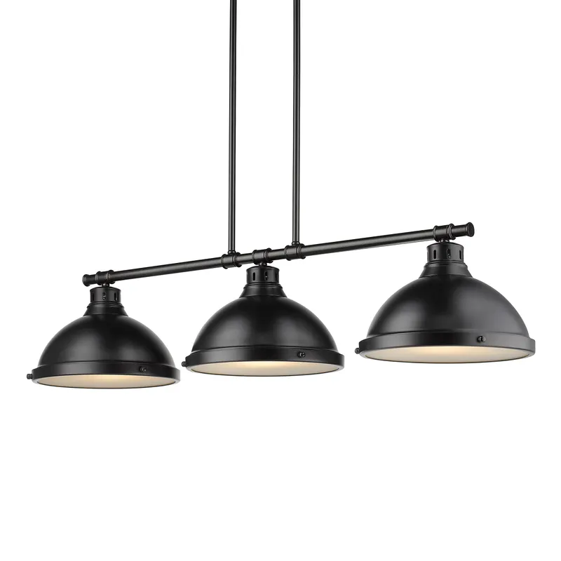 Yep by Golden Lighting Duncan 3-light Island Light in Matte Black — Golden Lighting LED Pendant Lights 100.0W 