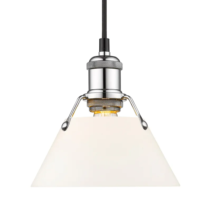 Yep by Golden Lighting Orwell 1-light 8in Pendant in Chrome and Opal Glass — Golden Lighting LED Pendant Lights  