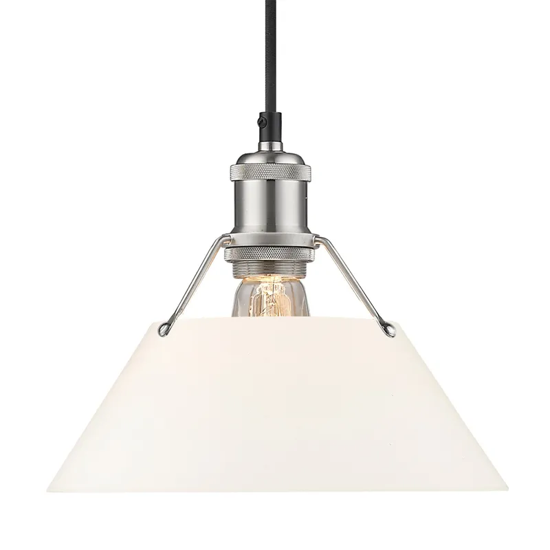 Yep by Golden Lighting Orwell 1-light 10in Pendant in Pewter and Opal Glass — Golden Lighting LED Pendant Lights  
