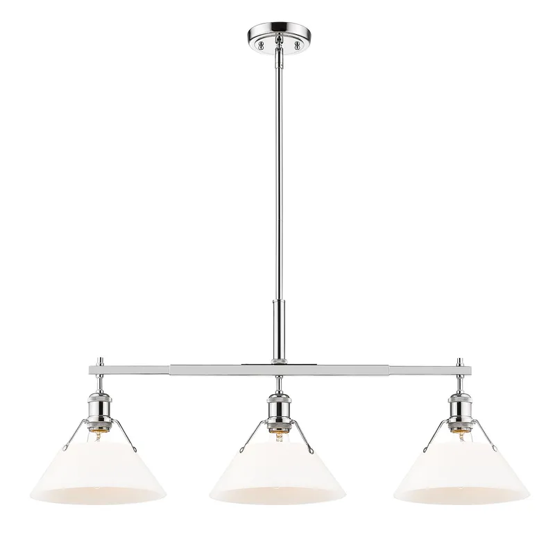 Yep by Golden Lighting Orwell 3-light Island Light in Chrome and Opal Glass — Golden Lighting LED Pendant Lights  