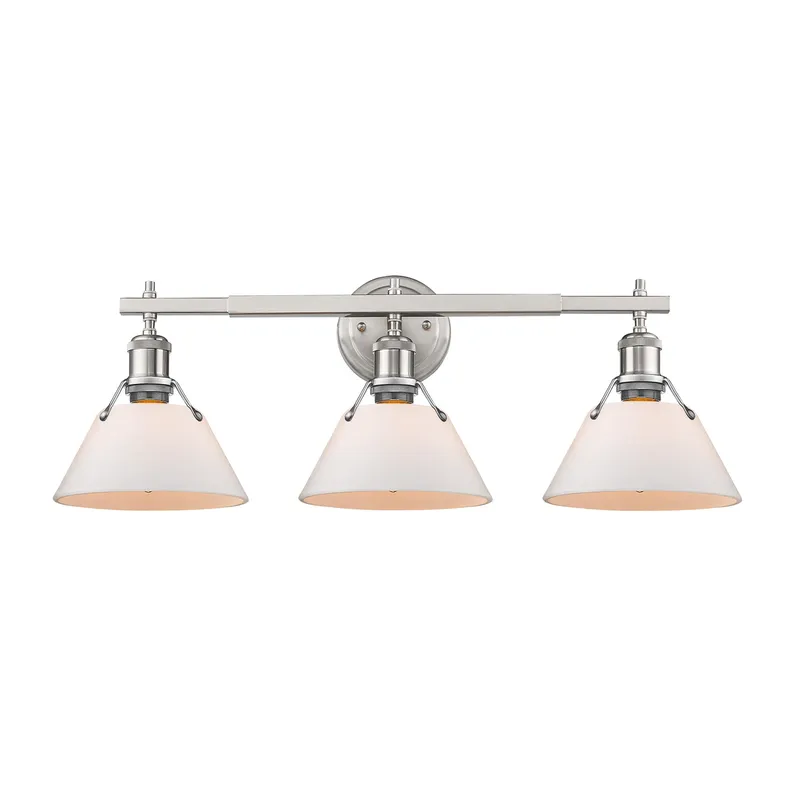 Yep by Golden Lighting Orwell 3-light Vanity in Pewter and Opal Glass — Golden Lighting LED Wall Lights  