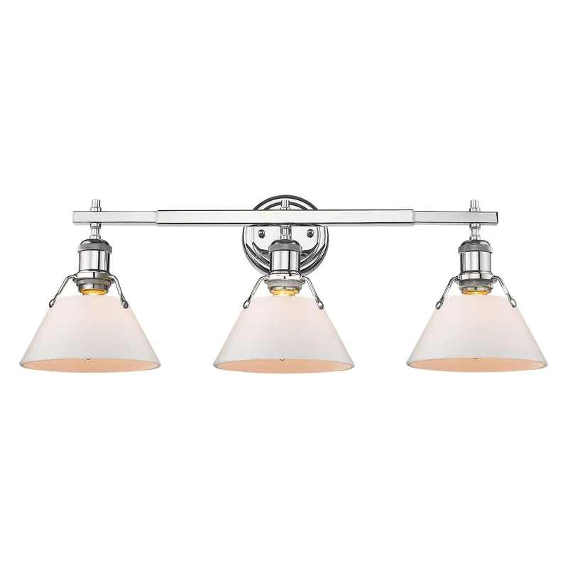 Yep by Golden Lighting Orwell 3-light Vanity in Chrome and Opal Glass — Golden Lighting LED Wall Lights  