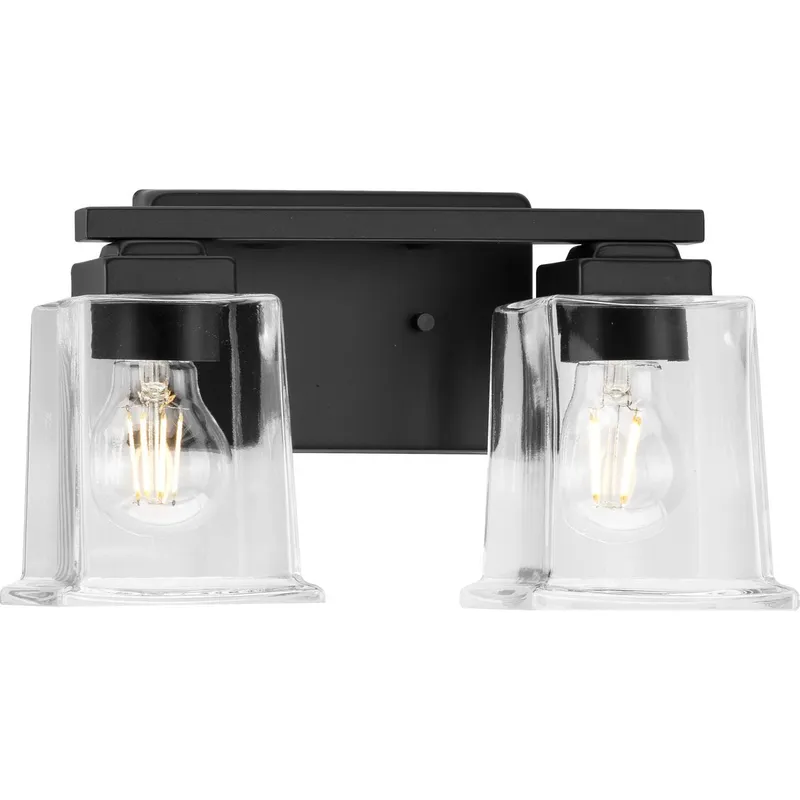 Gilmour Collection Two-Light Clear Glass Bath Vanity Light — Progress Lighting LED Wall Lights  