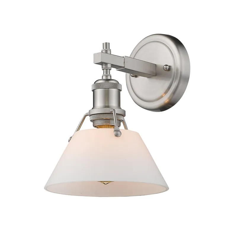 Yep by Golden Lighting Orwell 1-light Vanity in Pewter and Opal Glass — Golden Lighting LED Wall Lights 100.0W 