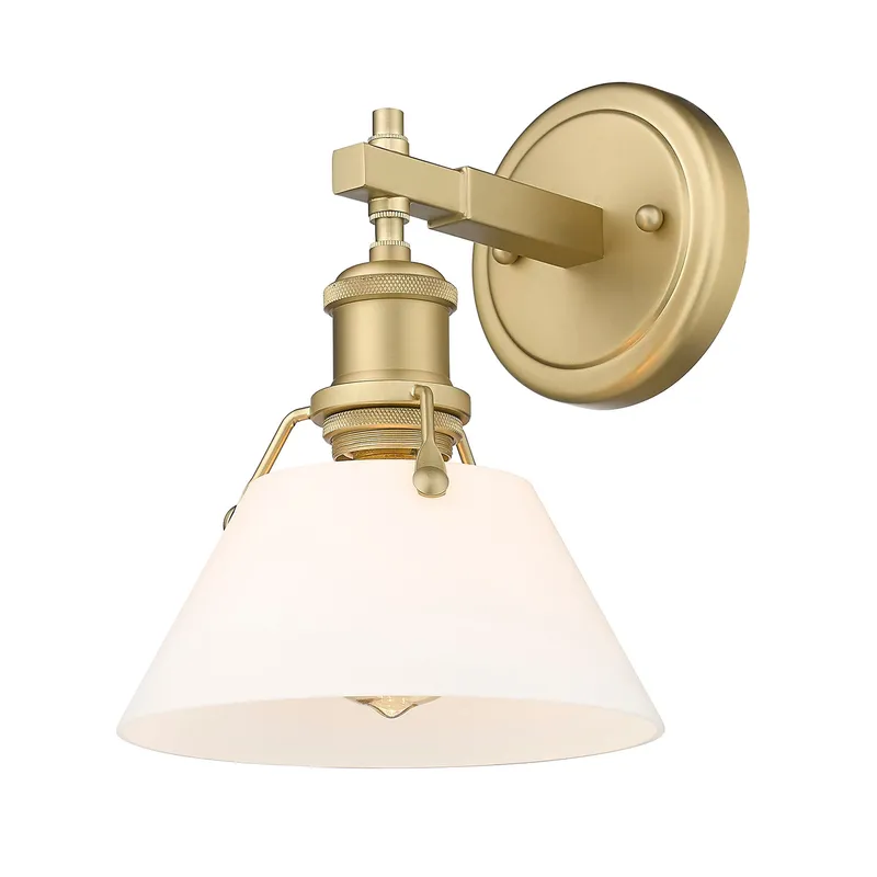 Yep by Golden Lighting Orwell 1-light Vanity in Brushed Champagne Brass and Opal Glass — Golden Lighting LED Wall Lights  