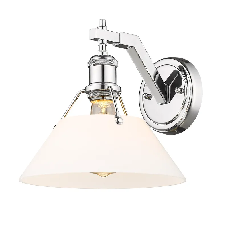 Yep by Golden Lighting Orwell 1-light Wall Sconce in Chrome and Opal Glass — Golden Lighting LED Wall Lights 1.0W 