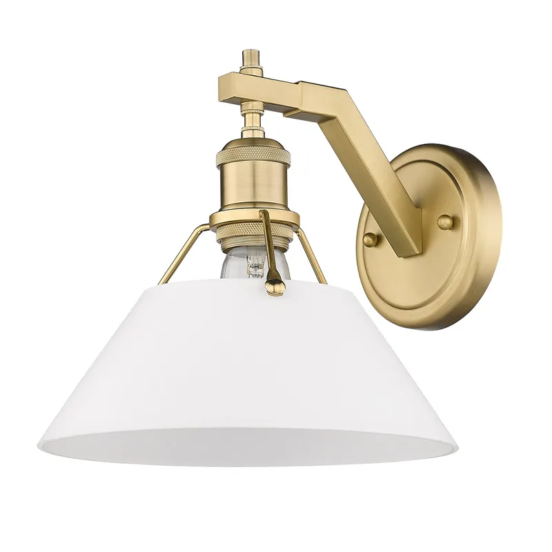 Yep by Golden Lighting Orwell 1-light Wall Sconce in Brushed Champagne Brass and Opal Glass — Golden Lighting LED Wall Lights 100.0W 