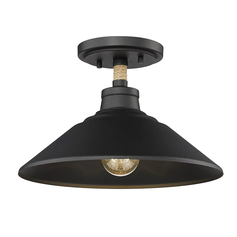 Golden Lighting Journey 1-light Semi-Flush Mount in Natural Black — Golden Lighting LED Ceiling Lights  