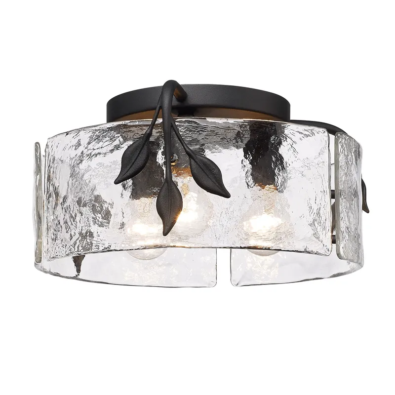 Golden Lighting Calla 3-light Flush Mount in Natural Black — Golden Lighting LED Ceiling Lights  
