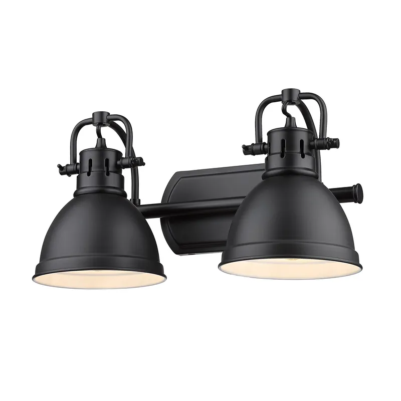 Yep by Golden Lighting Duncan 2-light Vanity in Matte Black — Golden Lighting LED Wall Lights 100.0W 