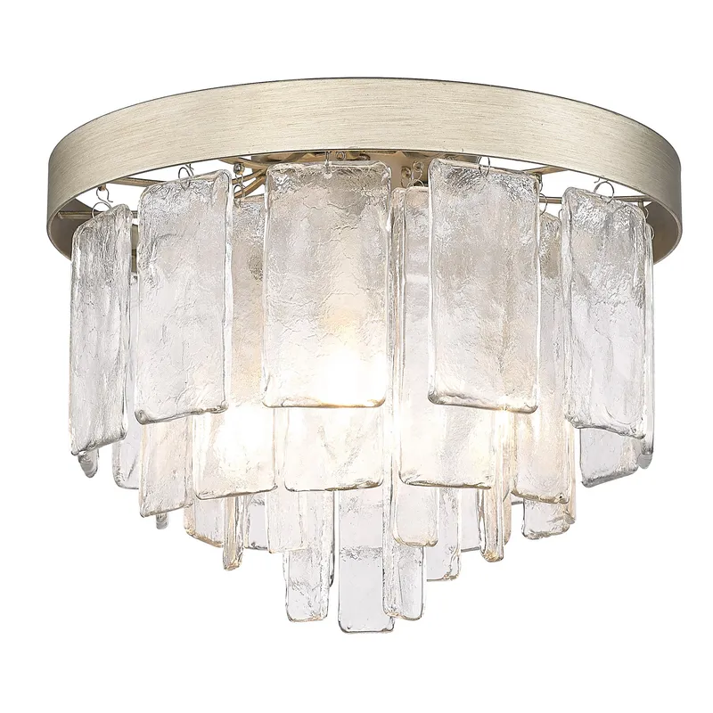Golden Lighting Ciara 3-light Flush Mount in White Gold — Golden Lighting LED Ceiling Lights 60.0W 