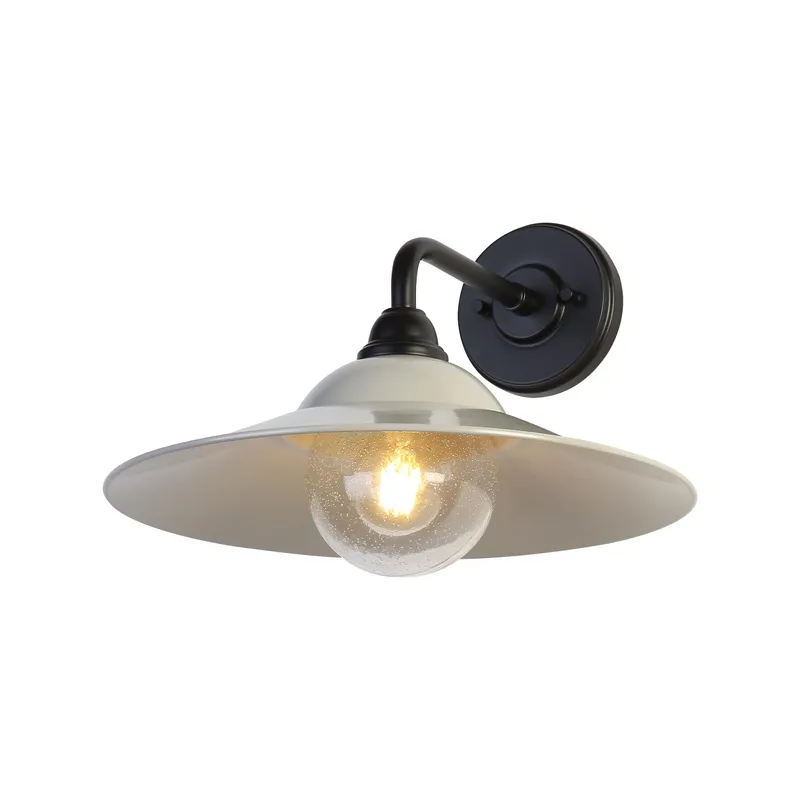 Yep by Golden Lighting Croma 1-light Wall Sconce in Warm Gray shade and Seeded Glass Ball — Golden Lighting LED Wall Lights  