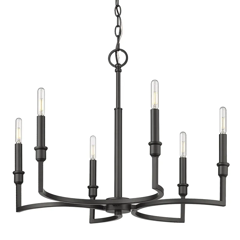 Golden Lighting Ellyn 6-light Chandelier in Matte Black — Golden Lighting LED Pendant Lights  