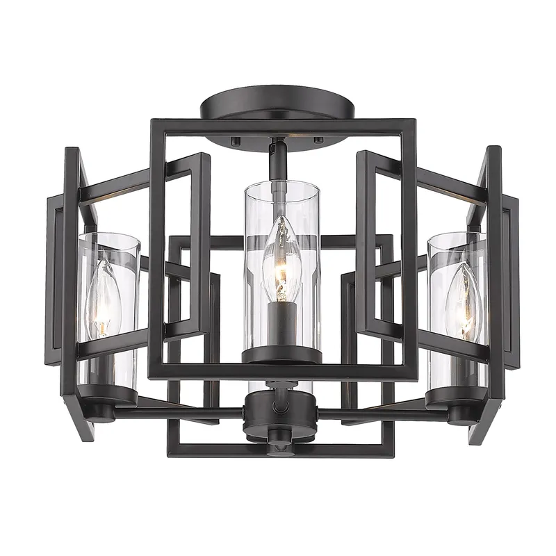 Golden Lighting Marco 4-light Flush Mount in Matte Black — Golden Lighting LED Ceiling Lights  