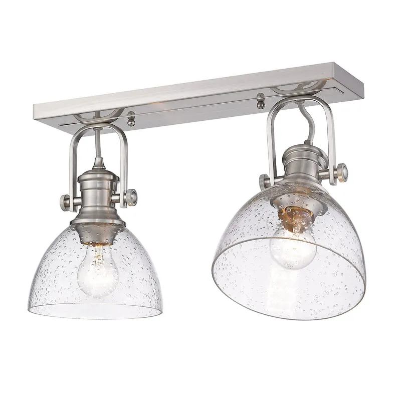 Yep by Golden Lighting Hines 2-light Semi-Flush Mount in Pewter — Golden Lighting LED Ceiling Lights 60.0W 