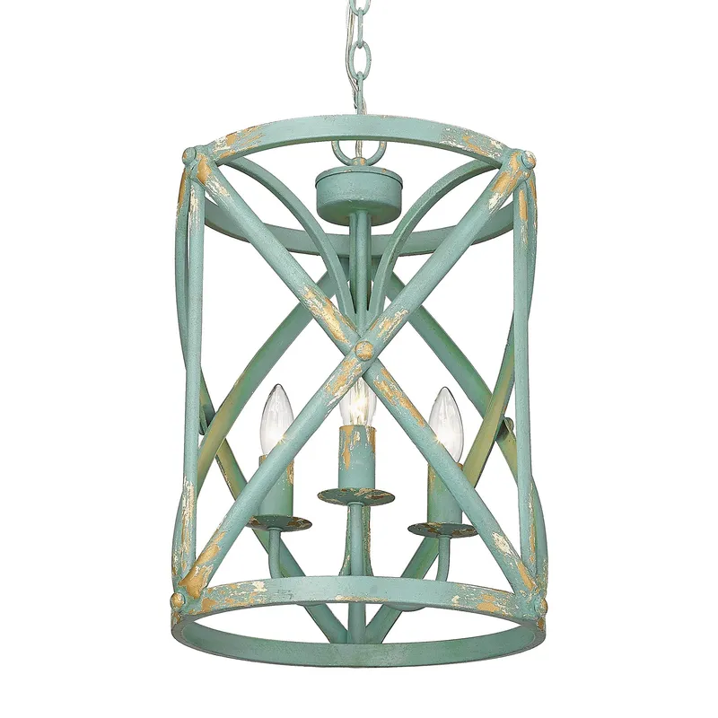 Golden Lighting Alcott 3-light Pendant in Antique Teal — Golden Lighting LED Pendant Lights 60.0W 