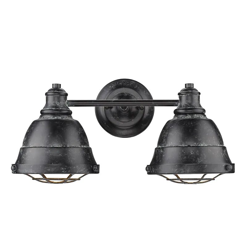 Golden Lighting Bartlett 2-light Vanity in Black Patina — Golden Lighting LED Wall Lights 100.0W 