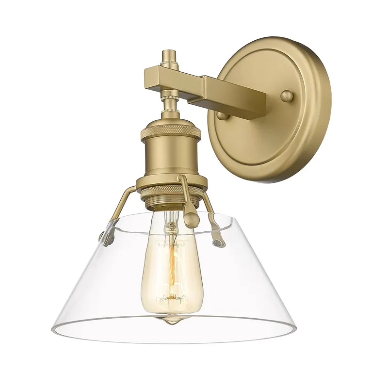Yep by Golden Lighting Orwell 1-light Vanity in Brushed Champagne Brass and Clear Glass — Golden Lighting LED Wall Lights  