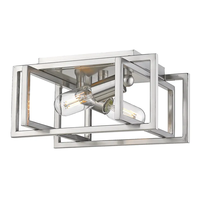 Golden Lighting Tribeca 2-light Flush Mount in Pewter — Golden Lighting LED Ceiling Lights  