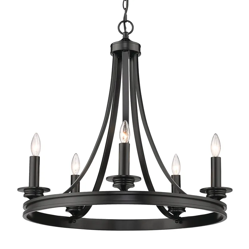 Golden Lighting Saldano 5-light Chandelier in Matte Black — Golden Lighting LED Pendant Lights  