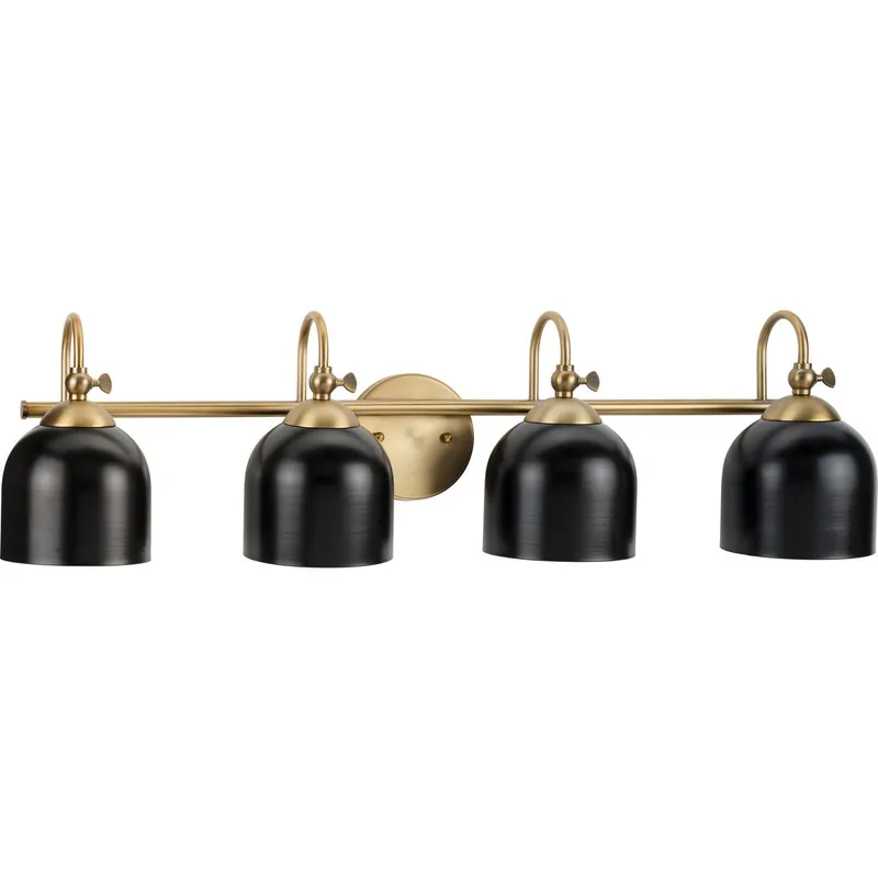 Dalton Collection Four-Light Metal Shade Bath Vanity Light — Progress Lighting LED Wall Lights  