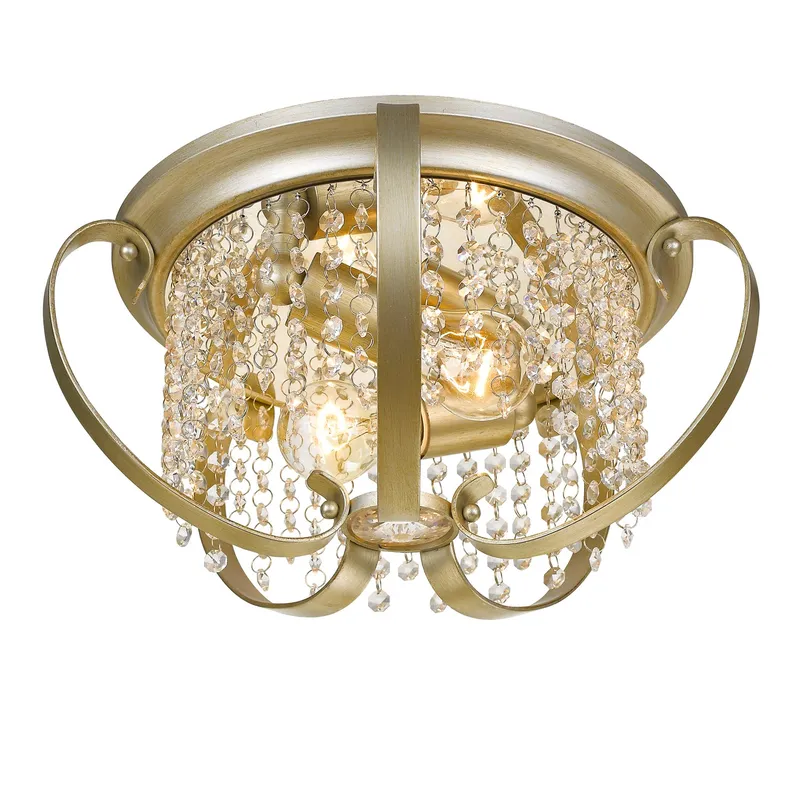 Golden Lighting Ella 2-light Flush Mount in White Gold — Golden Lighting LED Ceiling Lights 60.0W 