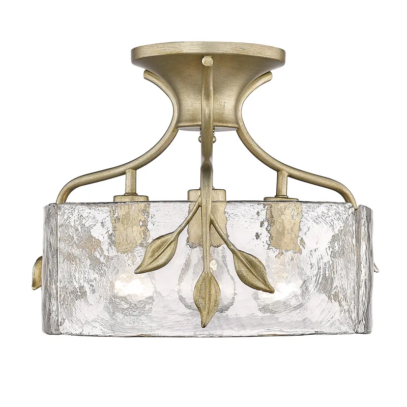 Golden Lighting Calla 3-light Semi-Flush Mount in White Gold — Golden Lighting LED Ceiling Lights  