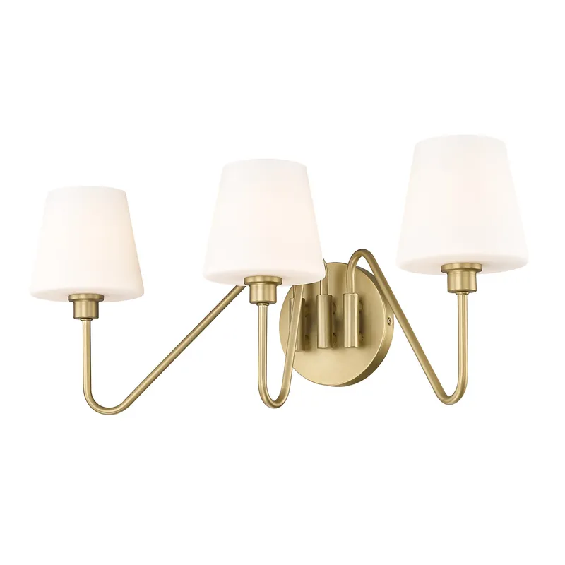 Yep by Golden Lighting Kennedy 3-light Vanity in Brushed Champagne Brass — Golden Lighting LED Wall Lights 60.0W 