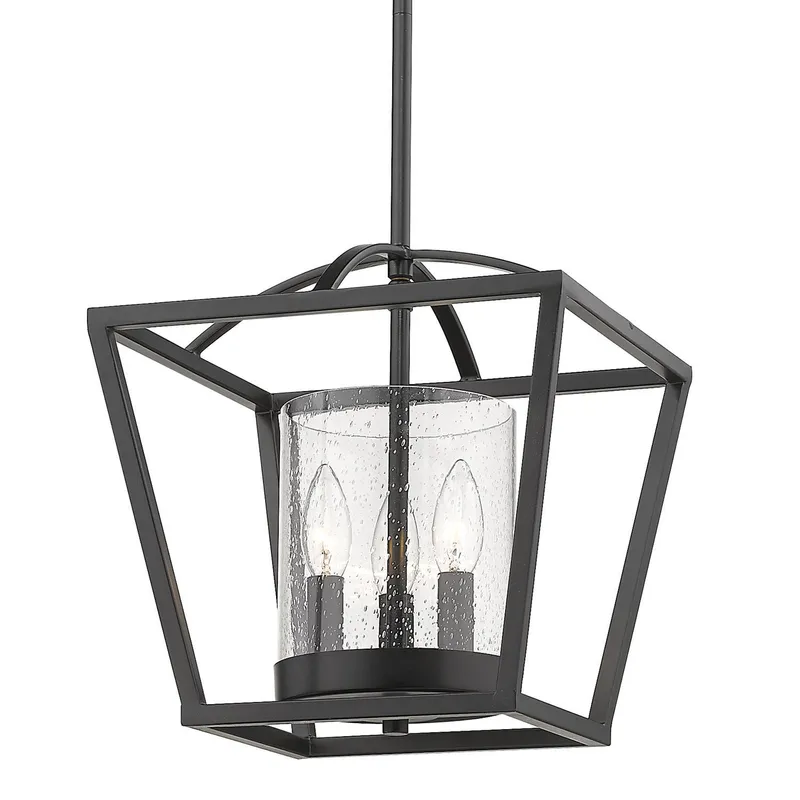 Golden Lighting Mercer 3-light Chandelier in Matte Black — Golden Lighting LED Pendant Lights 60.0W 