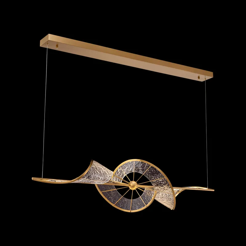 Ziva by Golden Lighting Aurora Integrated LED Island Light in Brushed Champagne — Golden Lighting LED Pendant Lights  