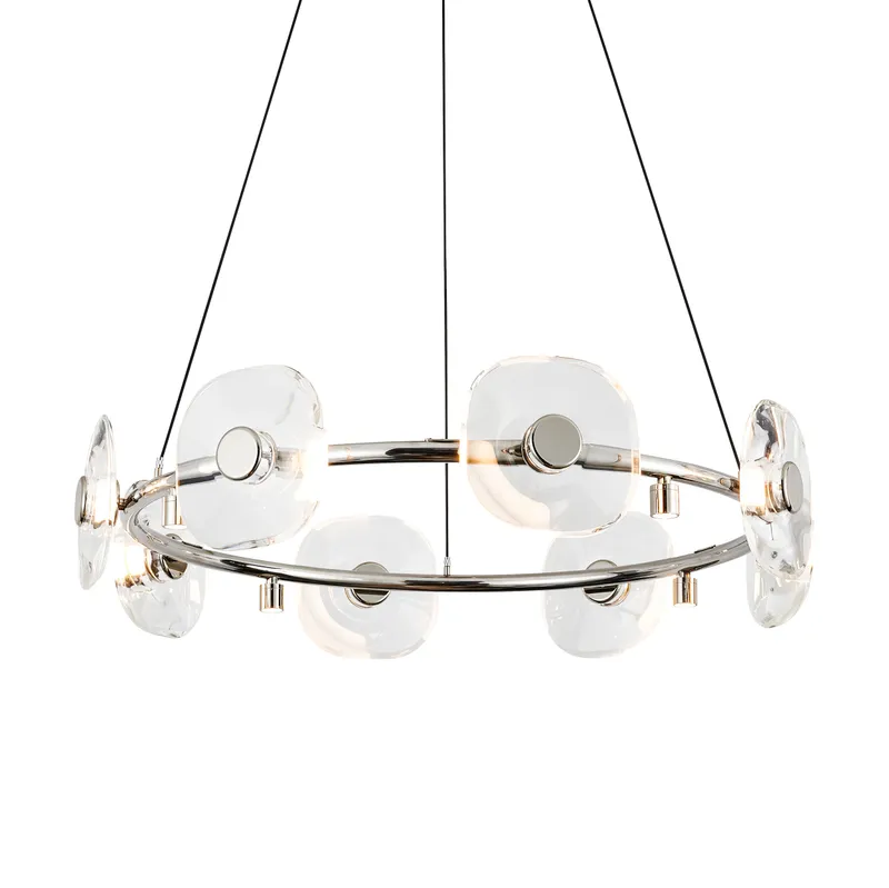 Ziva by Golden Lighting Celestia 8-light Integrated LED Chandelier in Chrome — Golden Lighting LED Pendant Lights  3000K