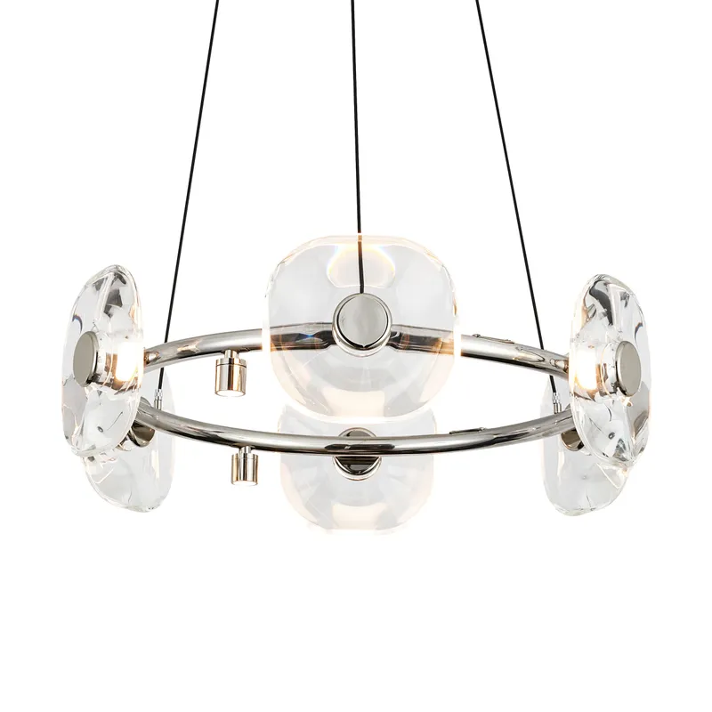Ziva by Golden Lighting Celestia 6-light Integrated LED Chandelier in Chrome — Golden Lighting LED Pendant Lights  3000K