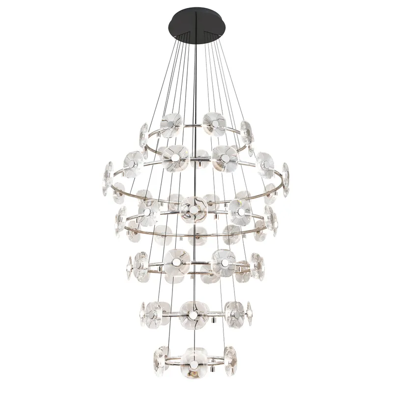 Ziva by Golden Lighting Celestia 59-light Integrated LED Chandelier in Chrome — Golden Lighting LED Pendant Lights  3000K